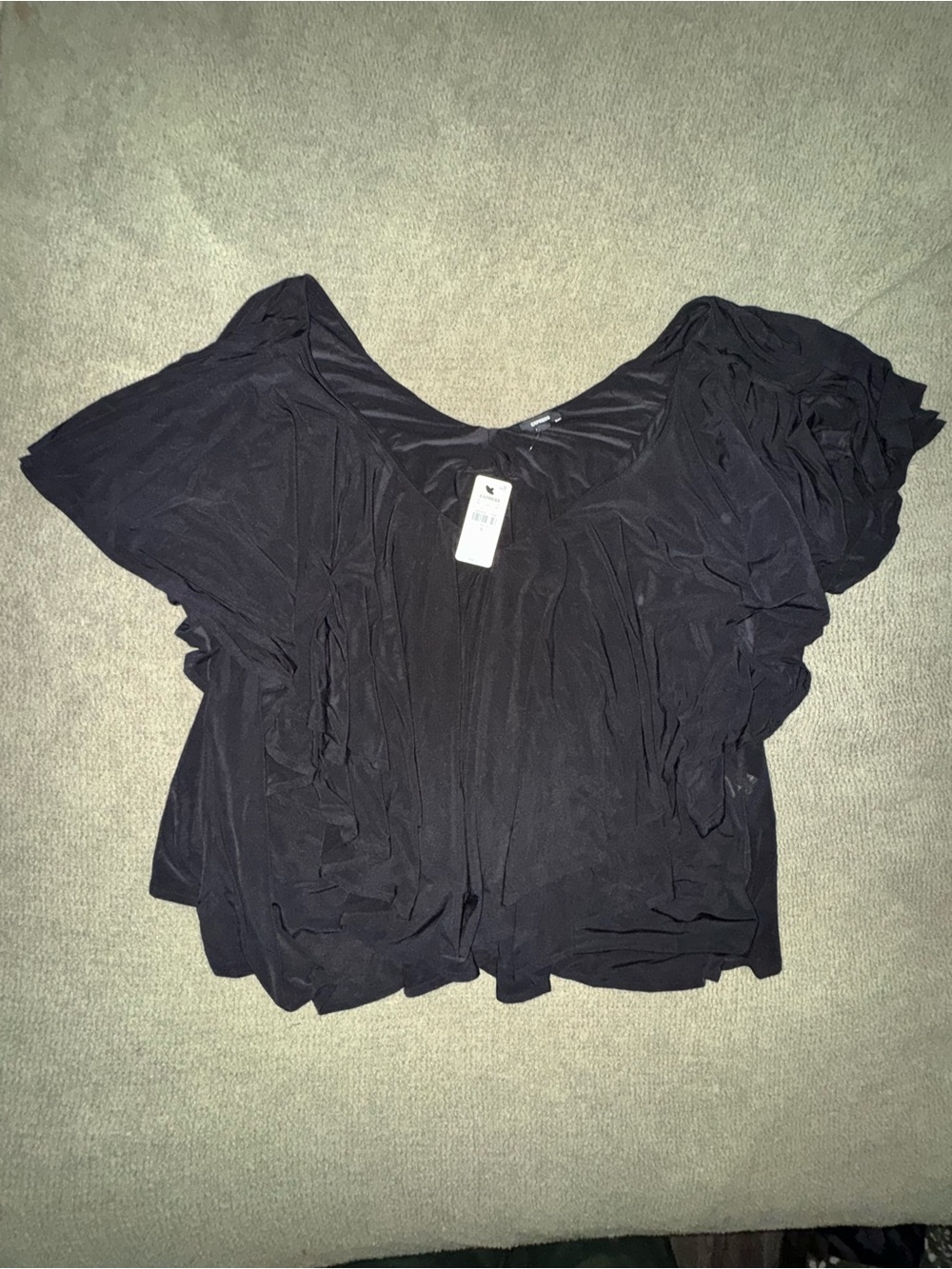 Express Black Ruffle Sleeve Blouse
